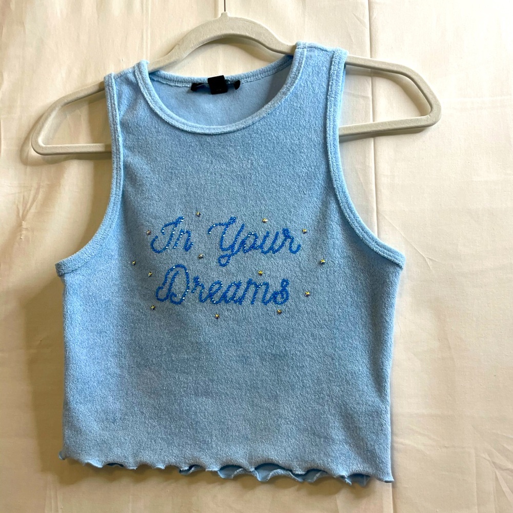 In your dreams rhinestone tank top